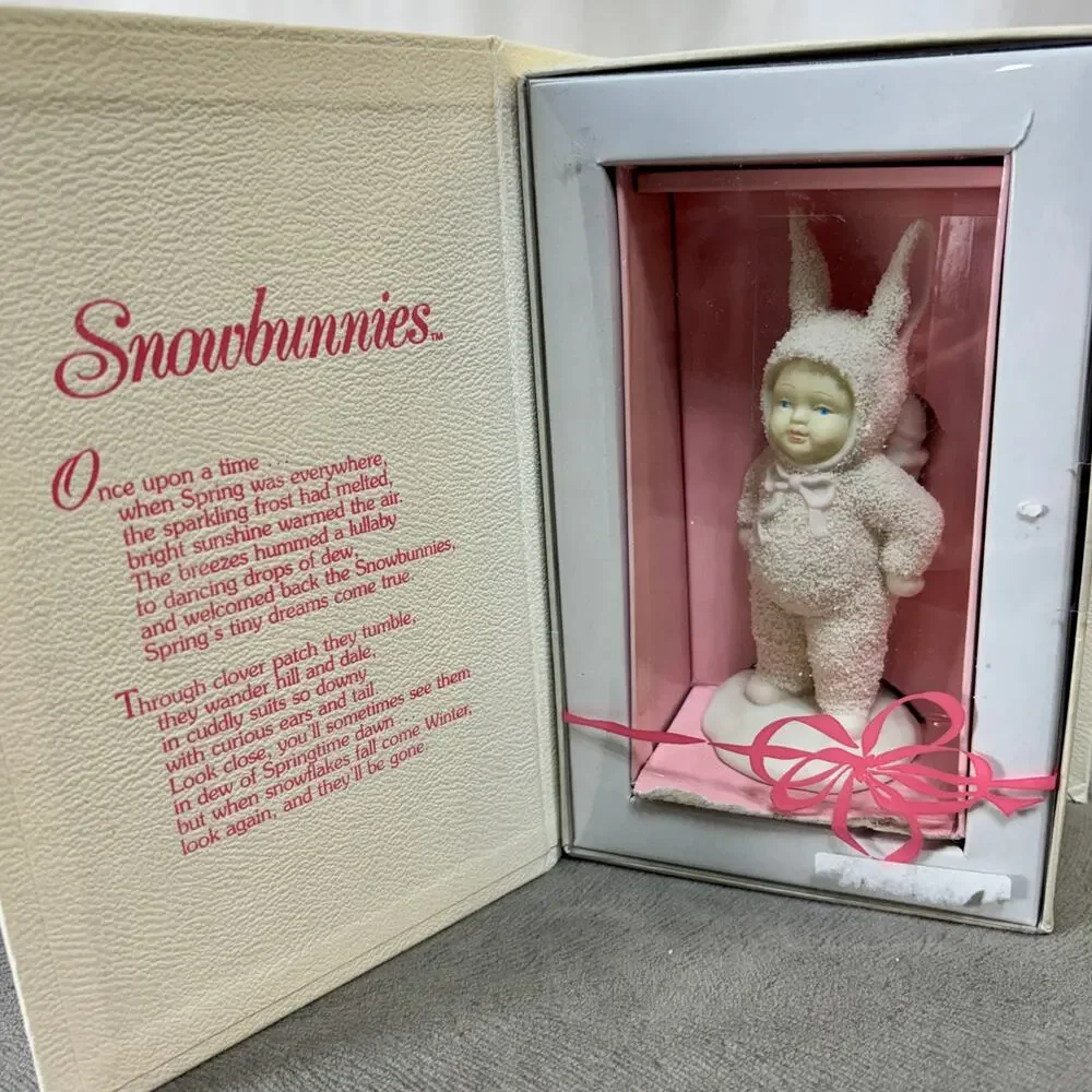 Dept. 56 Snowbunnies I've Got A Surprise For You Bunny W/ Egg Hidden Behind Back
